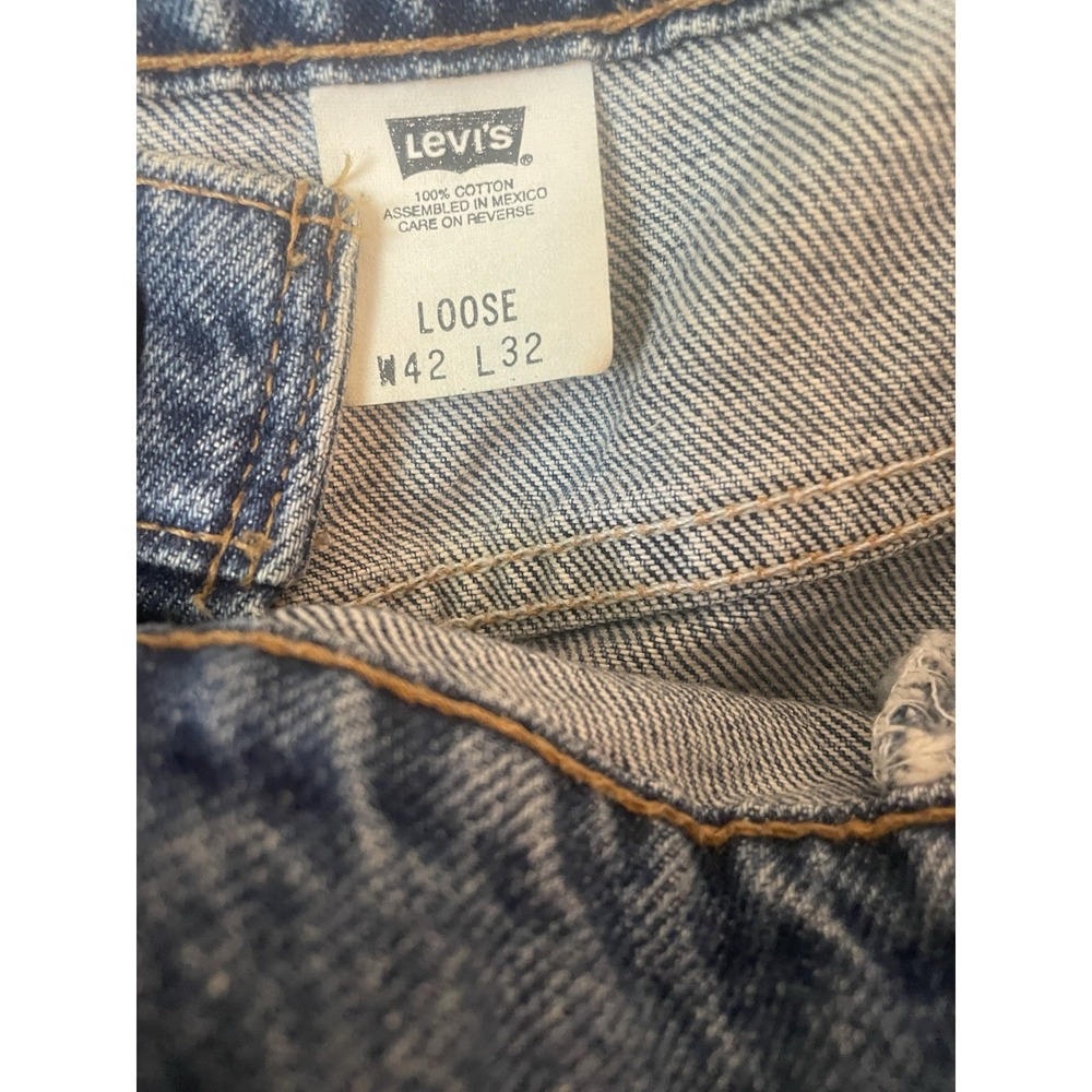 Vintage Levis Jeans Mens Size 42x32  Light Wash 545 Loose Fit 90s 1998 Brown Tab - Picture 3 of 6